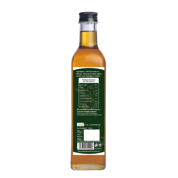 Authentic Wood Pressed Castor Oil (Glass Bottle) – 100% Pure Cold Pressed | Neera Farm