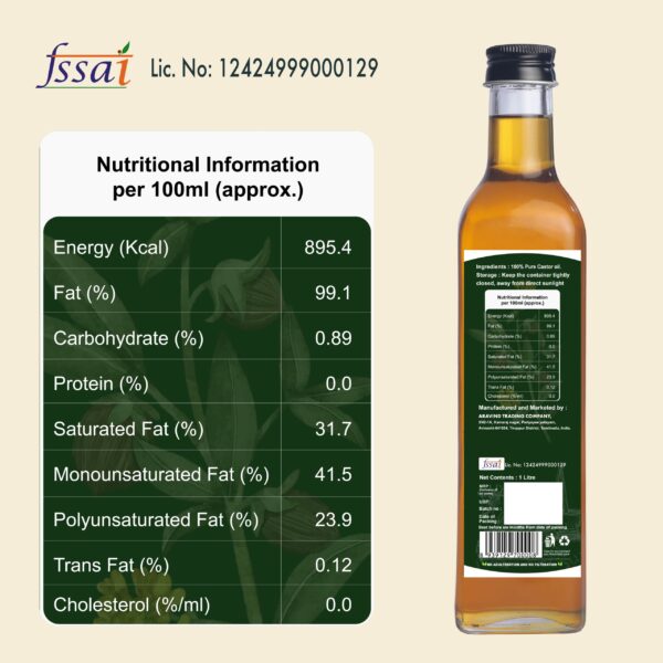 Authentic Wood Pressed Castor Oil (Glass Bottle) – 100% Pure Cold Pressed | Neera Farm