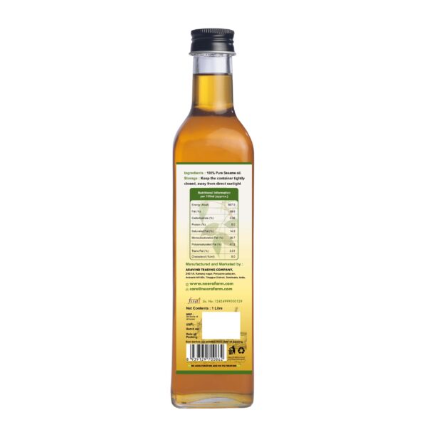 Authentic Wood Pressed Sesame Oil (Glass Bottle) – 100% Pure Cold Pressed | Neera Farm