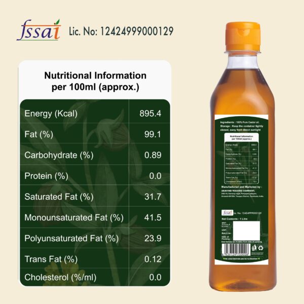 Authentic Cold Pressed Castor Oil (PET Bottle) – 100% Pure Wood Pressed | Neera Farm