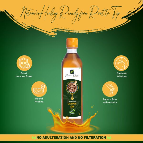 Authentic Cold Pressed Castor Oil (PET Bottle) – 100% Pure Wood Pressed | Neera Farm