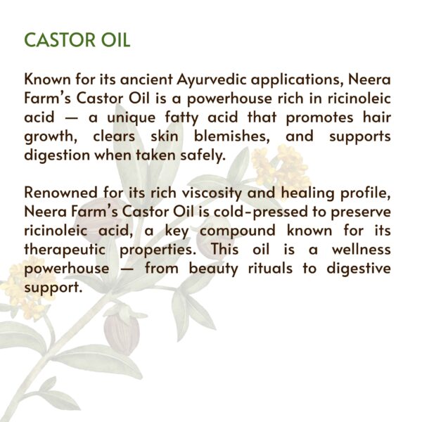 Authentic Cold Pressed Castor Oil (PET Bottle) – 100% Pure Wood Pressed | Neera Farm
