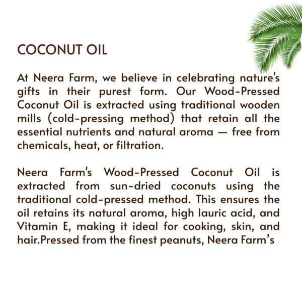 Authentic Wood Pressed Coconut Oil (PET Bottle) – 100% Pure Cold Pressed | Neera Farm