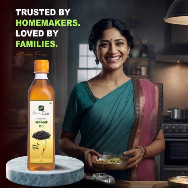 Authentic Cold Pressed Sesame Oil (PET Bottle) – 100% Pure Wood Pressed | Neera Farm